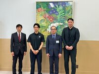 富山グラウジーズ関係者富山県庁にB.LEAGUE2023-2024シーズン終了報告