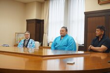 朝乃山関が富山県庁を訪問！名古屋場所の報告と秋場所への決意を語る