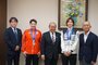 第20回アジア競技大会ハンドボール・バレーボール女子メダリストが知事へ大会報告